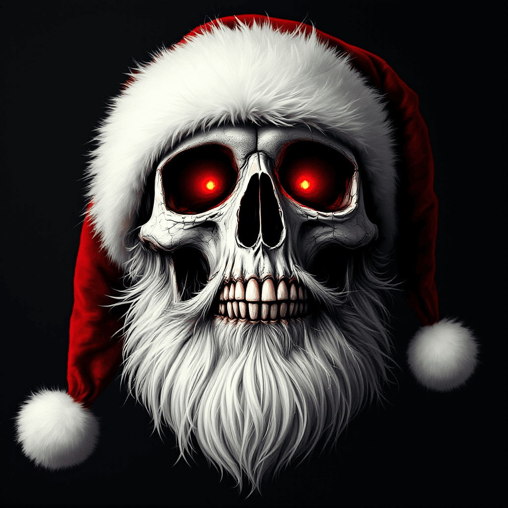 AI generated: Santa skull cute