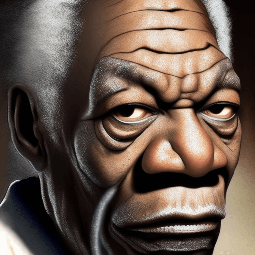 AI generated: orochimaru but with morgan freeman's face. Conserve orochimaru's snake like eyes