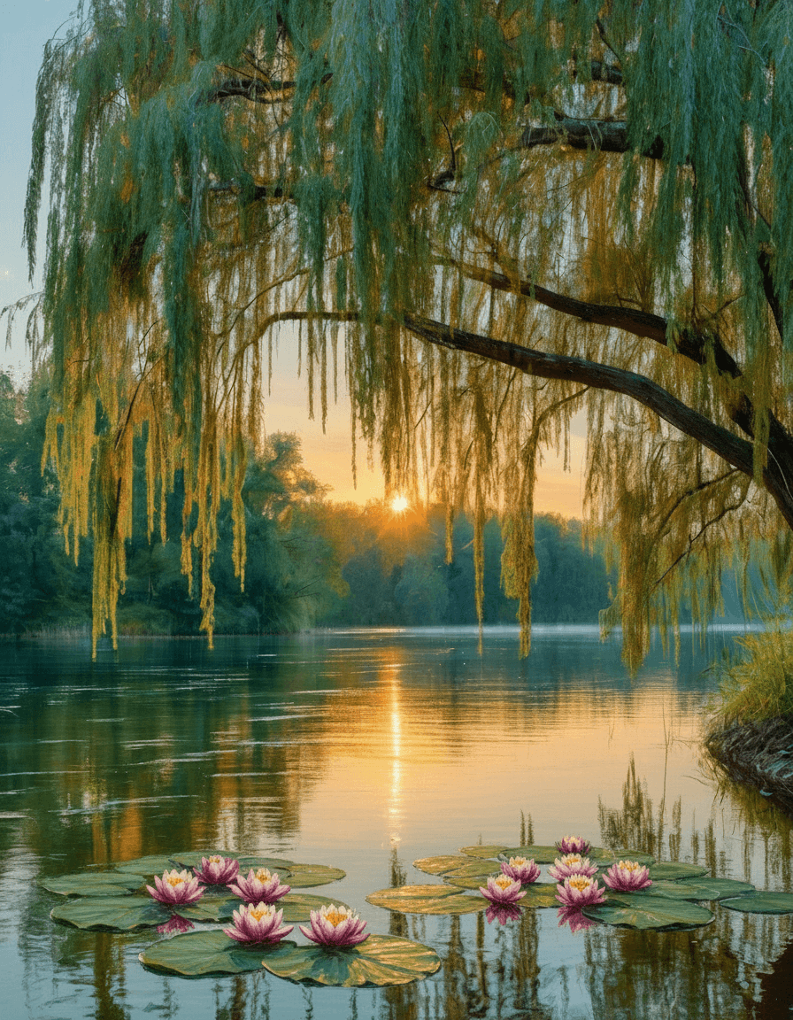 AI generated: make like an art painting, add some water lily, make in dimensions 2:1