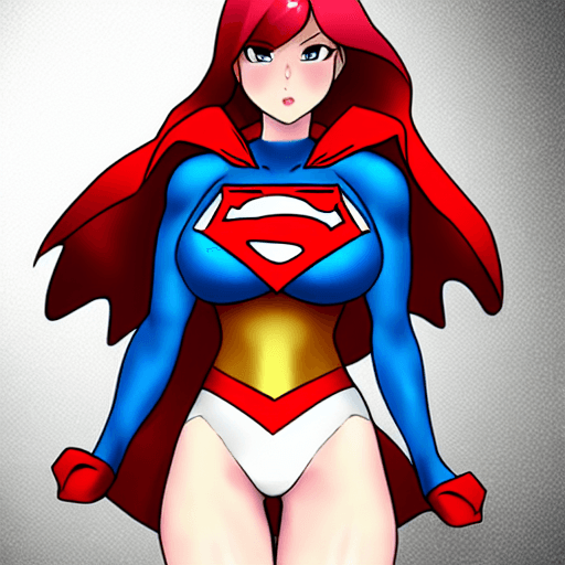 AI generated: Busty Supergirl