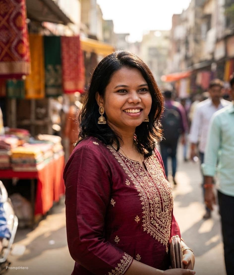AI generated: indian fashion girl photography
