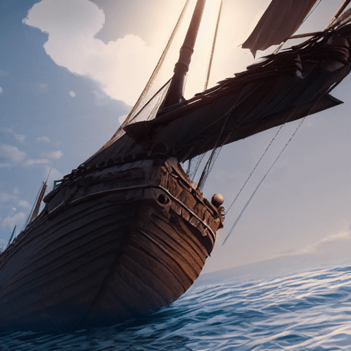 AI generated: photo of a ultra realistic sailing ship, dramatic light, pale sunrise, cinematic lighting, battered,...