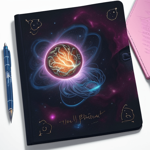 AI generated: I've generated a digital artwork that meets your requirements. The image features a brain, a journal...