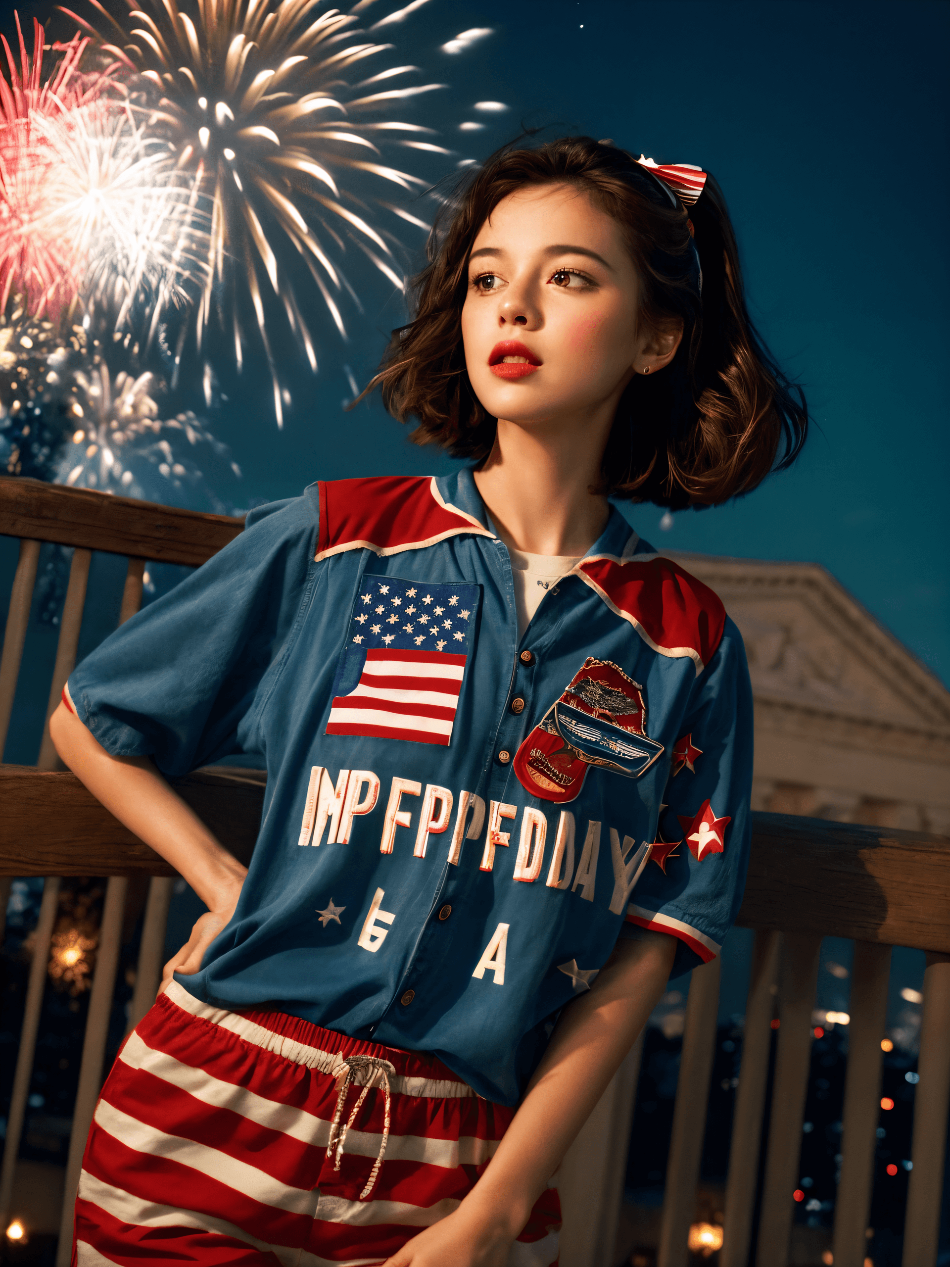 AI generated: (Award Winning , Masterpiece, Illustration:1.2) , The Personification of (Independence Day Holiday:1...