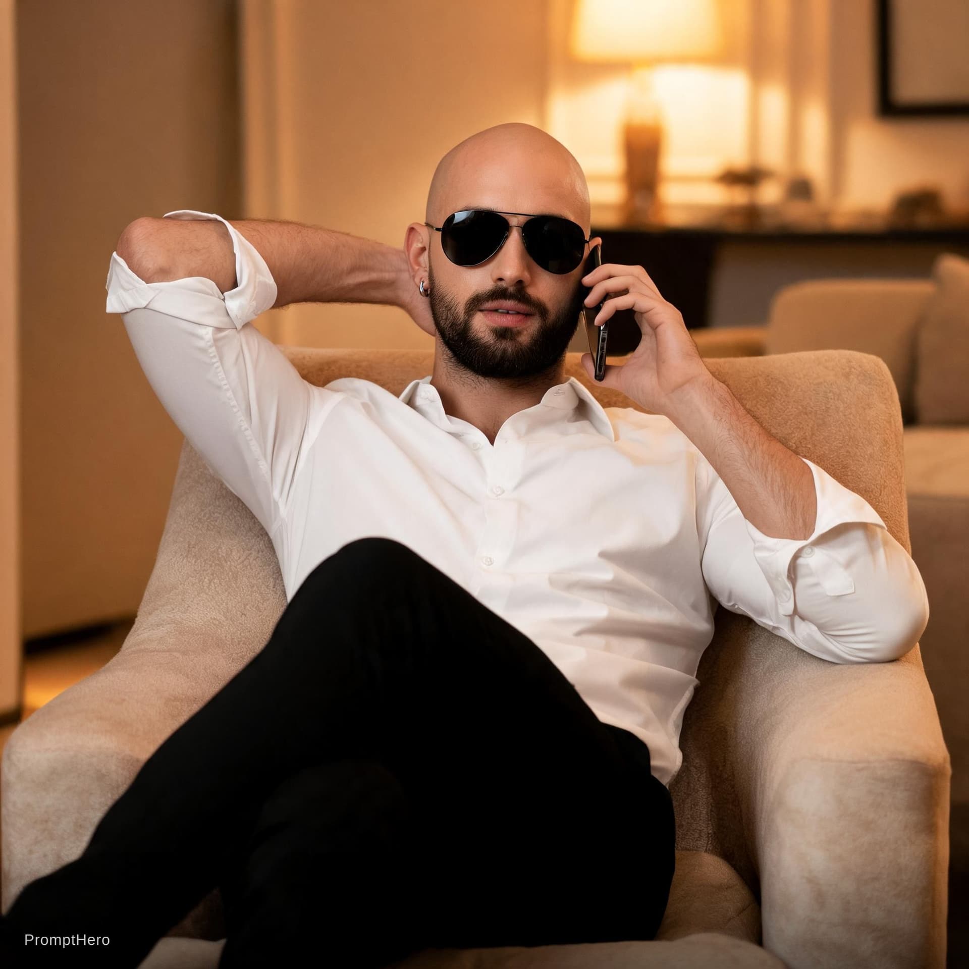 AI generated: a stylish young man with a lean, toned physique (around 57 kg, 5'6 tall) — his beard remains unchang...