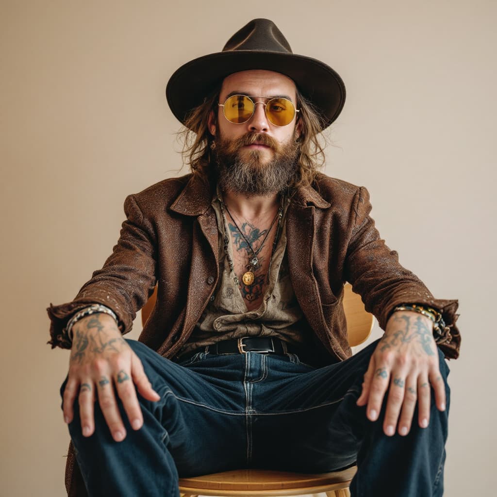 AI generated: funky bohemian man