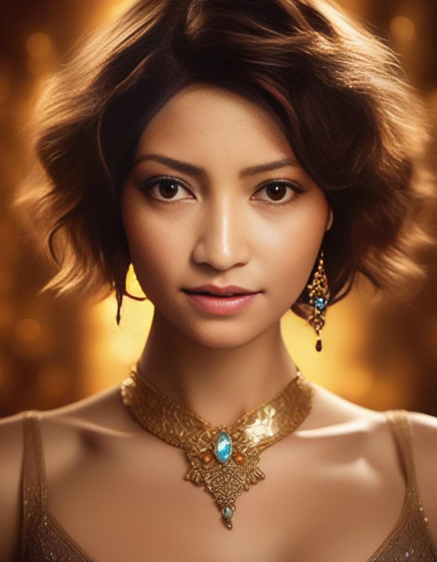 AI generated: entrancing picture of a young, graceful woman charmingly, wearing exquisite designer  lingerie.  The...