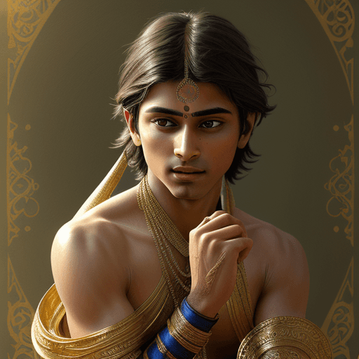 AI generated: Ultra realistic photo, young Krishna , intricate, elegant, highly detailed, digital painting, smooth...