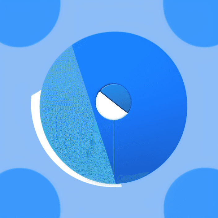 AI generated: youtube logo, cartoon character inside blue circle, blue theme