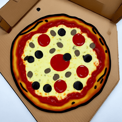AI generated: stickerd 2d pizza