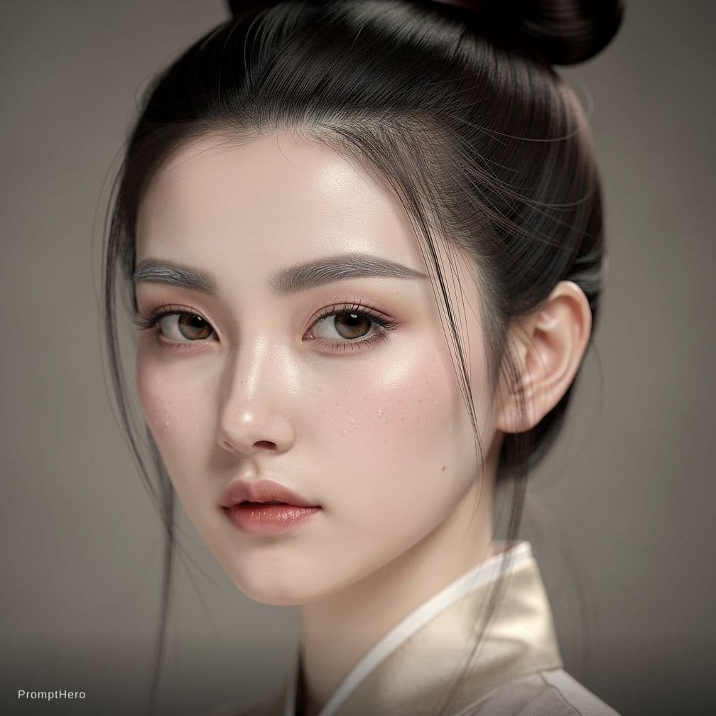 AI generated: [Core Identity]:
A photorealistic close-up portrait of a unique, graceful 17-year-old Chinese noble ...