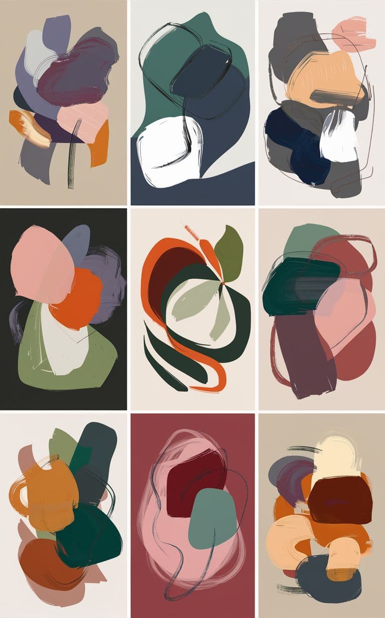 AI generated: A series of abstract compositions that explore the relationship between color, shape, and emotion. T...