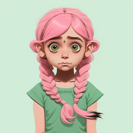 AI generated: An Doodle style illustration of a quirky girl 5 year old  like chutki from chhota bheem animation
 w...