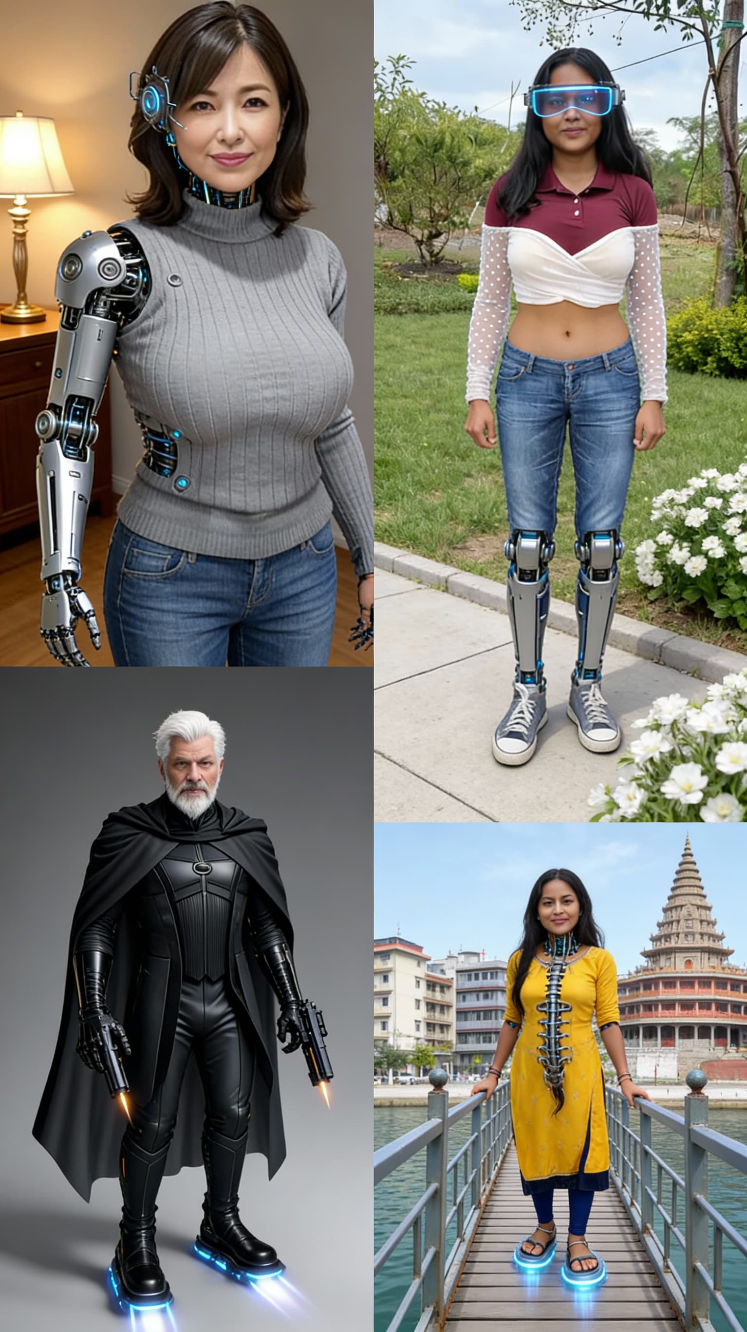 AI generated: Create a vision of humans becoming augmented, advanced humans—the Evolution of humanity becoming imm...