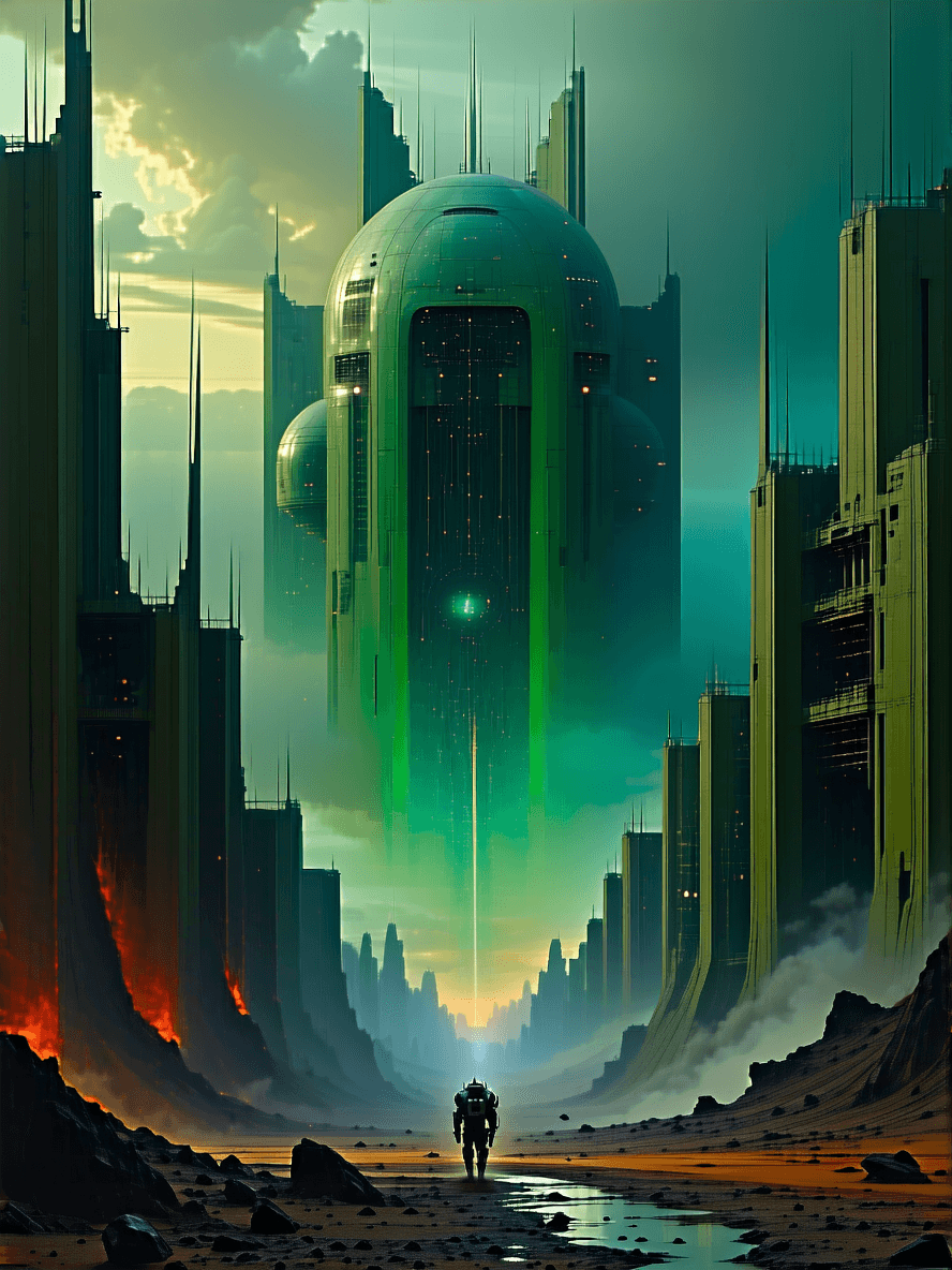 AI generated: Civilisation decays and danger is everywhere. Futuristic, dystopian, sci-fi, eerie, cinematic,8k in ...