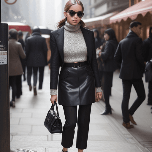 AI generated: Produce an image capturing the essence of chic urban street style in a bustling metropolis. 