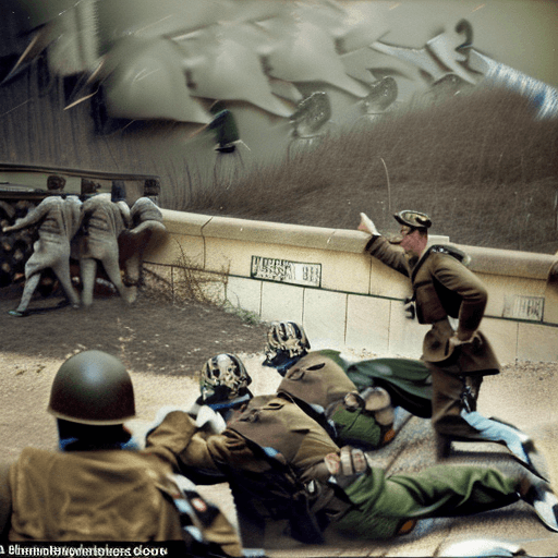 AI generated: a great hiperrealistic picture of world war II, fight between 3rd reich and american soldiers
