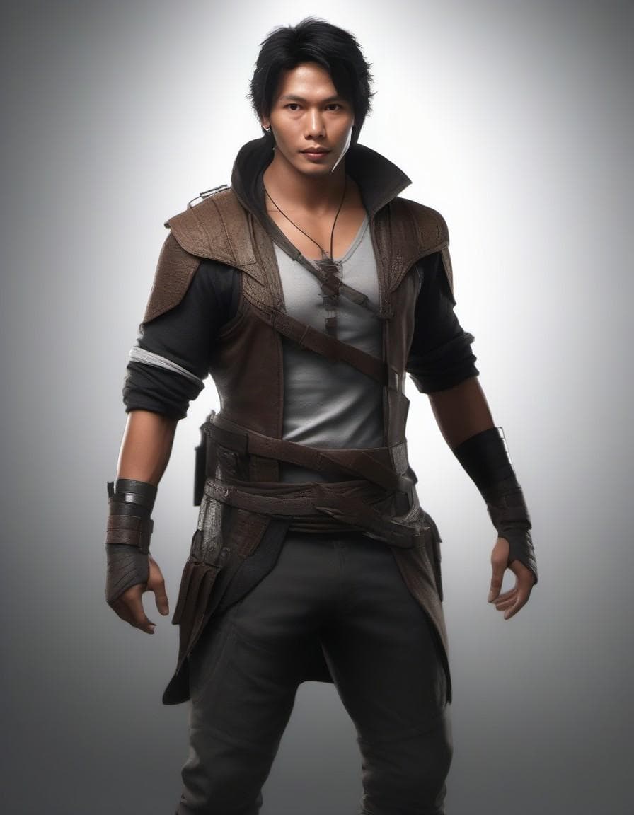 AI generated: Full body portrait of game character, brutal god, walk motion capture, hyper detailed, shot on Hasse...