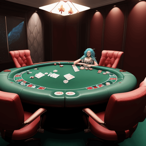 AI generated: Pisces is sitting at the poker table