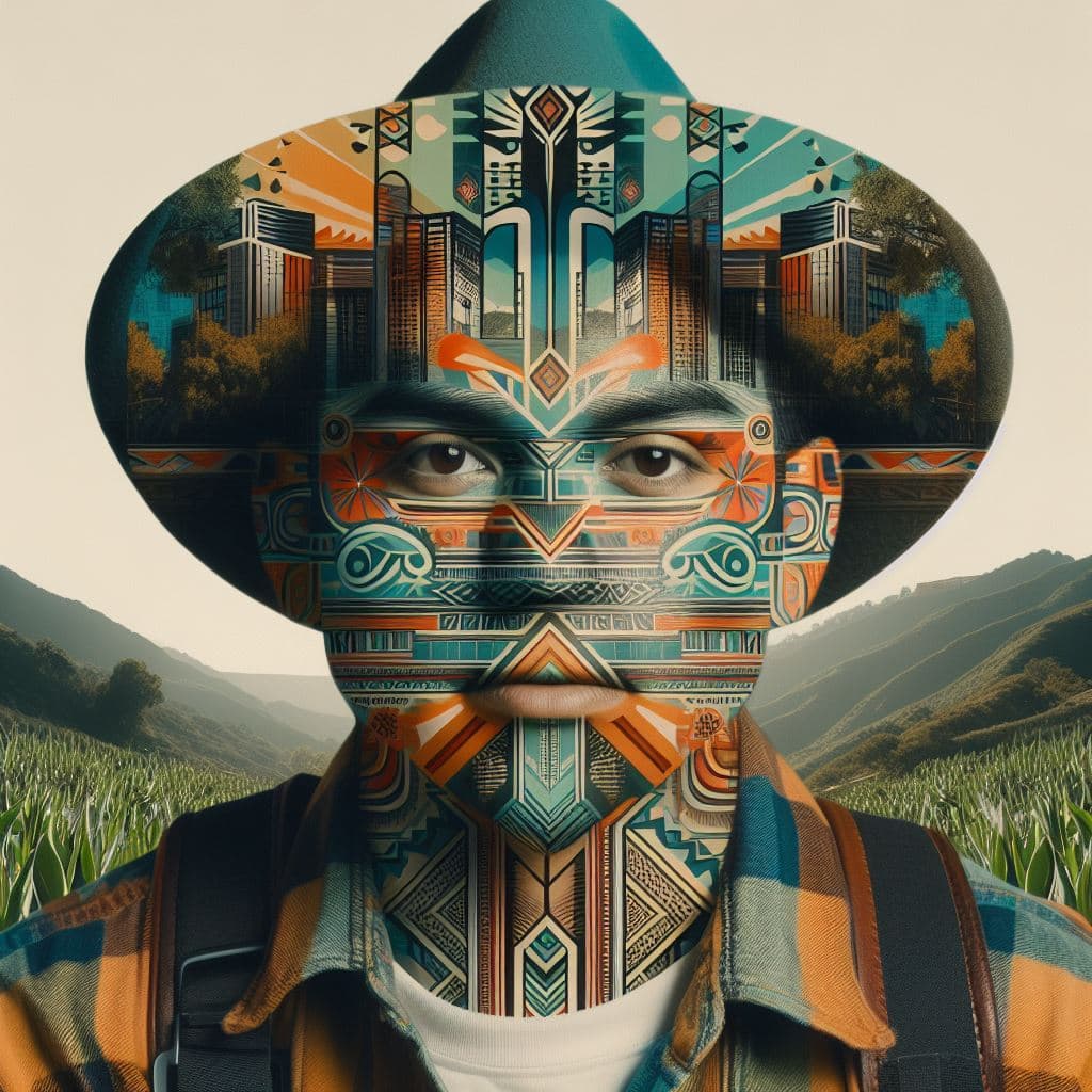 AI generated: (surreal Double exposure), (Pop art collage with iconic symbols) combining nature and architecture. ...