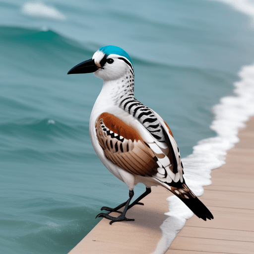 AI generated: UN PAJARO UBICADO EN EL MEDIO DEL MAR 
