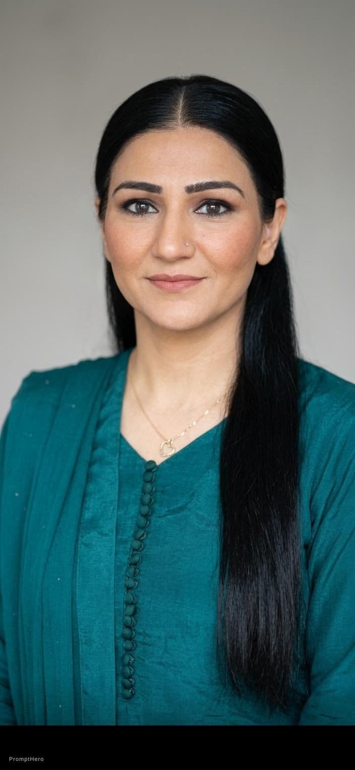 AI generated: Need professional  pic with out changes  face features and simple background  and sleek hairstule