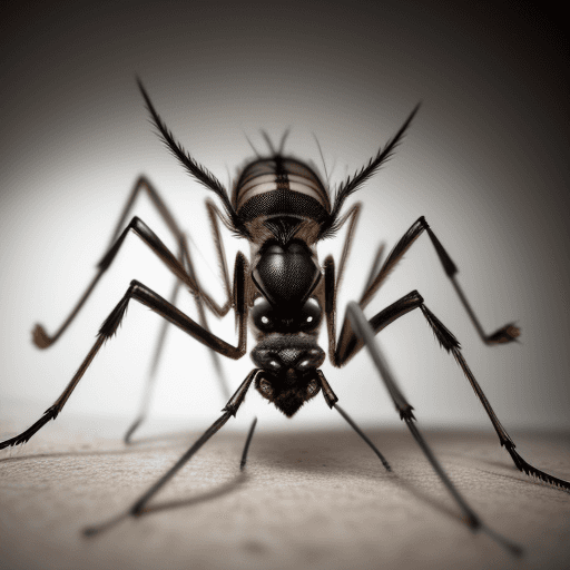 AI generated: Hyper realistic photo of dengue mosquito looking to the camera.
