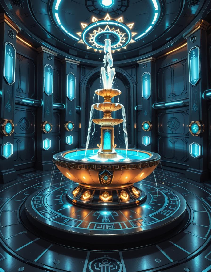high-tech alien temple fountain pony - Image 1