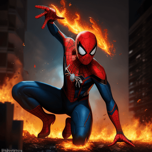 AI generated: Spider-Man in flames