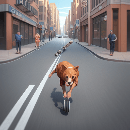 AI generated: penny rolling through the streets of CoinCity