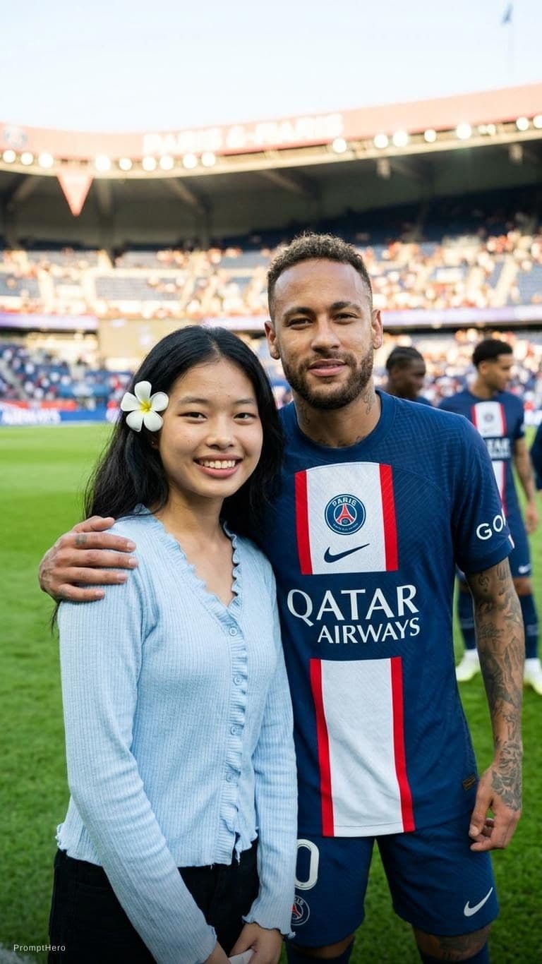 AI generated: Make me stand with neymar jr relastic
