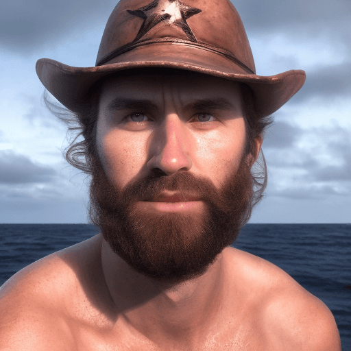 AI generated: Photo of a ultra realistic face portrait of an athletic 30 year old fisherman:1.3), (face focus:1.5)...