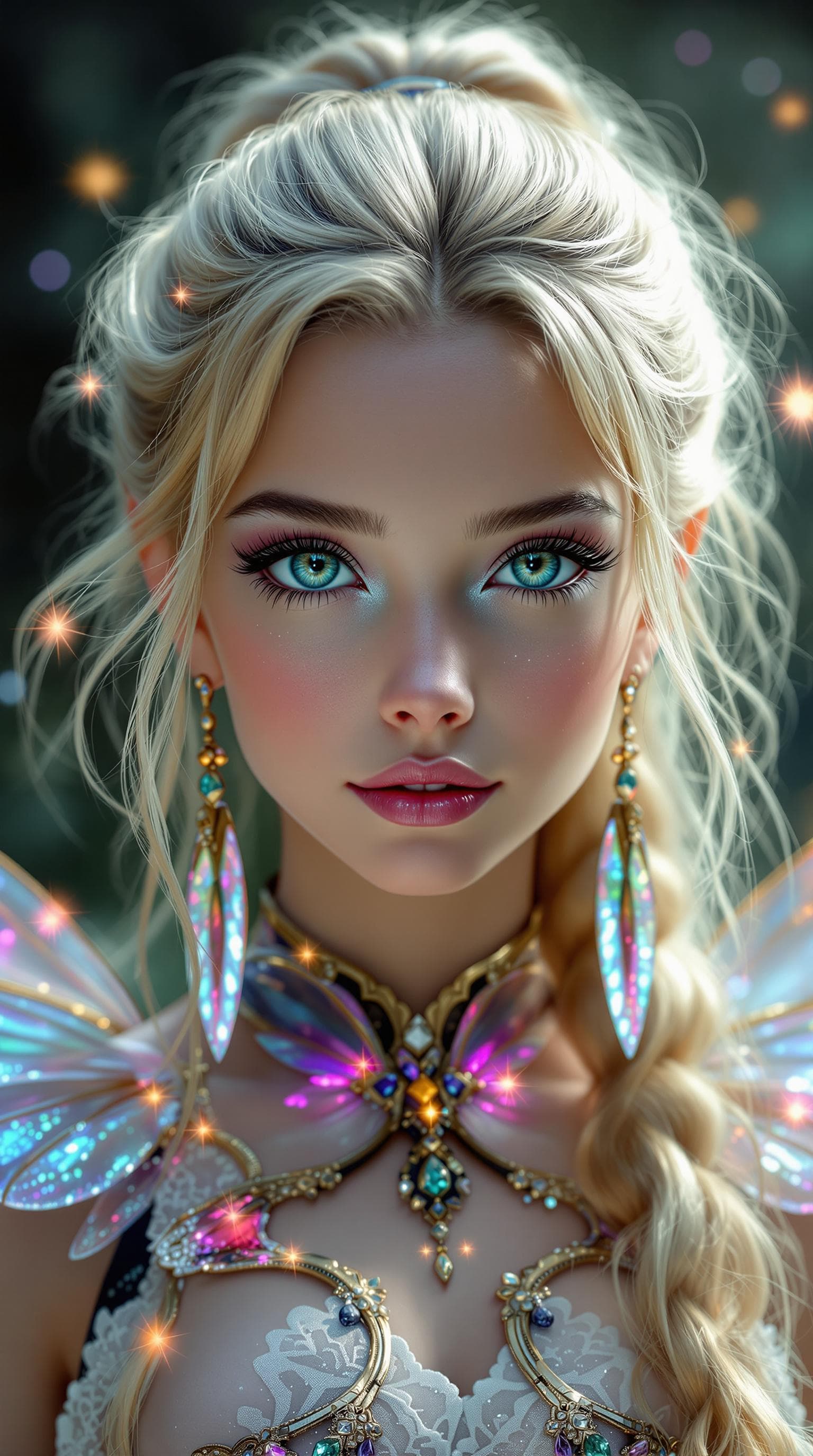 AI generated: a professional photo of a exceptionally beautiful girl Fairy (age 12) (full Body),(futuristic),(mast...