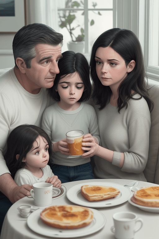 AI generated: (A shot of a family:1.3), that looks like the characters of the Dunphy family from Modern Family, ha...