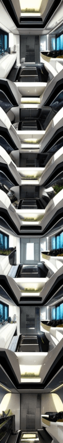 AI generated: a futuristic home latam , spaceship design,beautiful interior , high end design