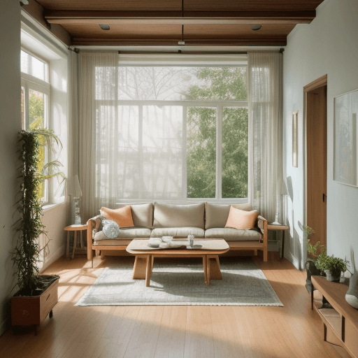 AI generated: High resolution photography interior design, dreamy sunken living room conversation pit, wooden floo...