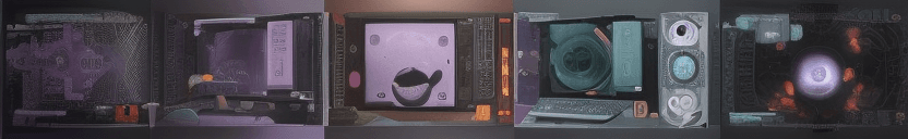AI generated: melodic techno rave music inspired, , The figure's head is replaced by an old CRT monitor displaying...