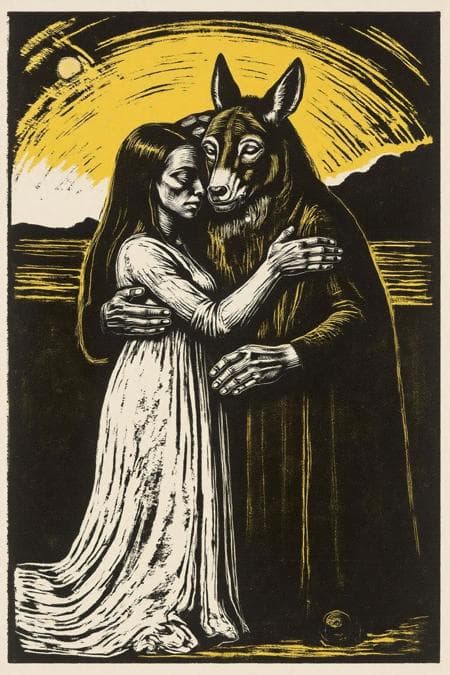 Käthe Kollwitz Woodcut Print Style: Danse Macabre