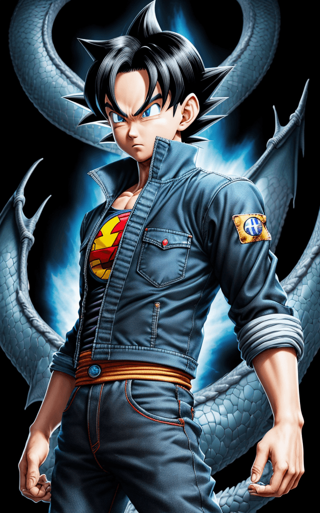 AI generated: toriyama akira, 1boy, black hair, blue eyes, dragon ball, (dragonball z), highres, male focus, solo,...