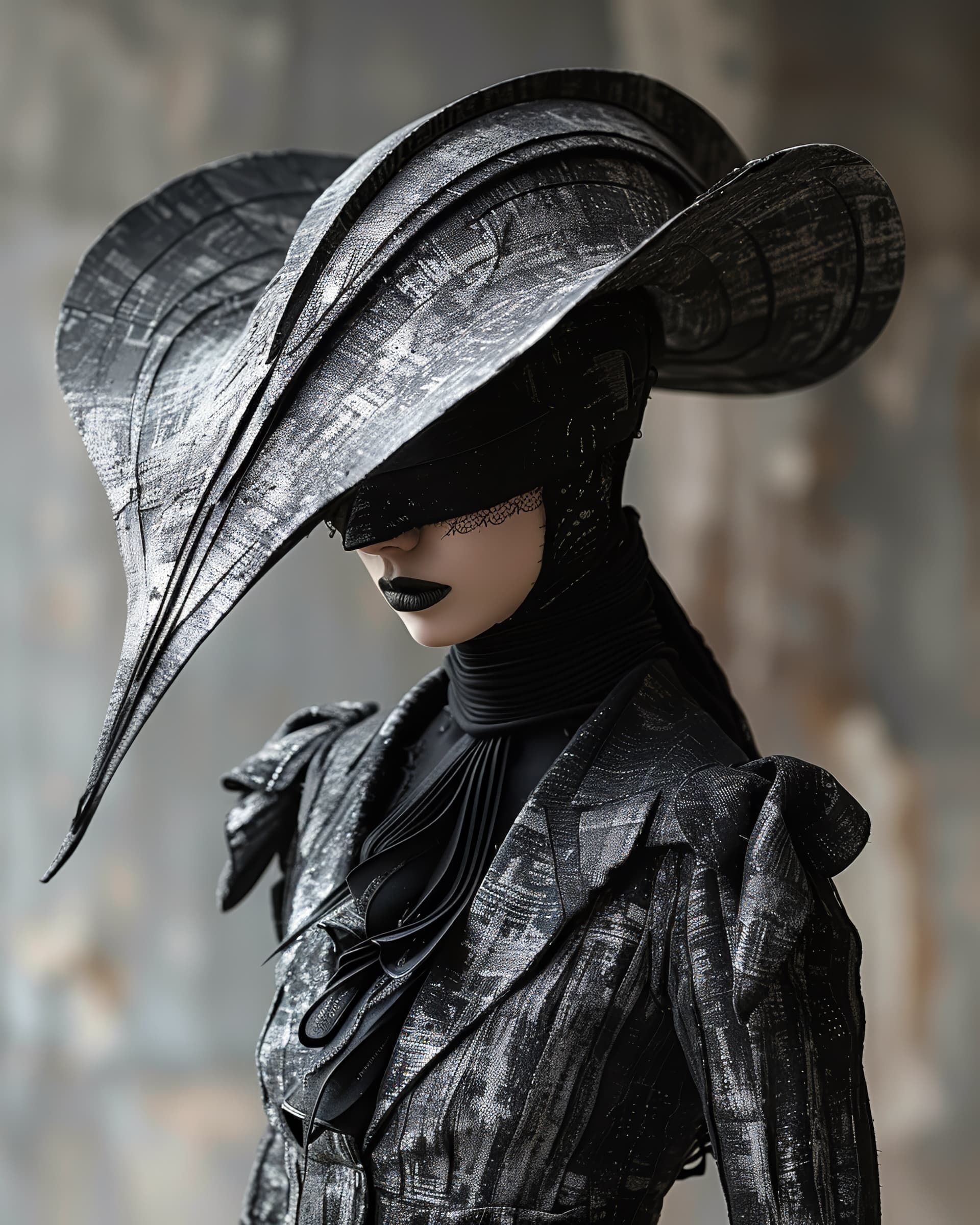 AI generated: metamorphosis, alien fashion editorial, avant-garde hyper futuristic surreal fashion, extreme detail...