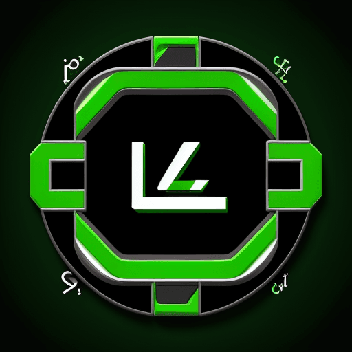 AI generated: Logo, letter L, concept, control games, colour black and green, animate 
