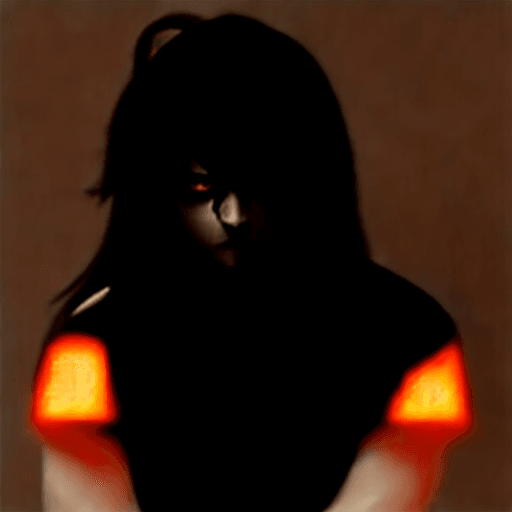 AI generated: 1boy, attractive, red_pupils, black_hair, long_hair, messy_hair, bangs, hair_between_eyes, stubble, ...