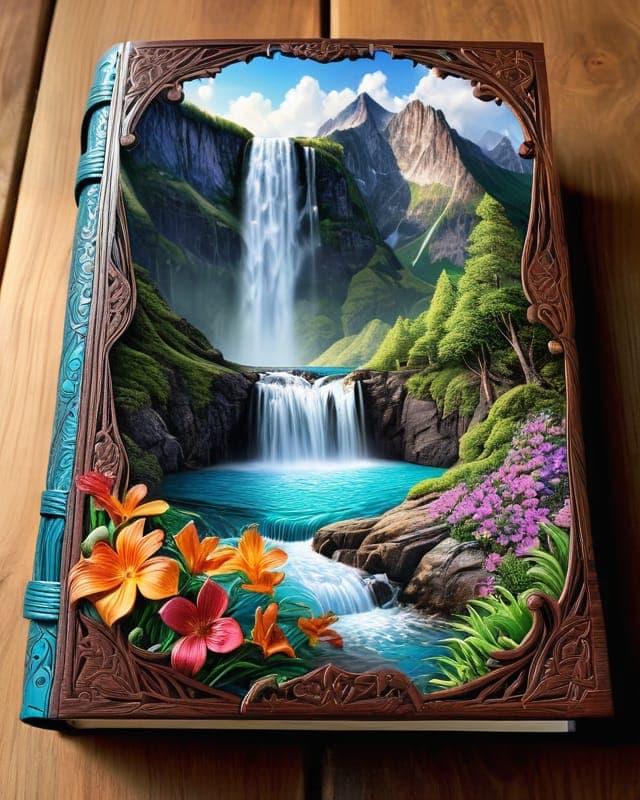 AI generated: a close-up HIGHLY REALISTIC illustration of a ridiculously intricate beautiful COLORFUL COLORING BOO...