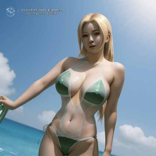 AI generated: tsunade in a transparent swim suit