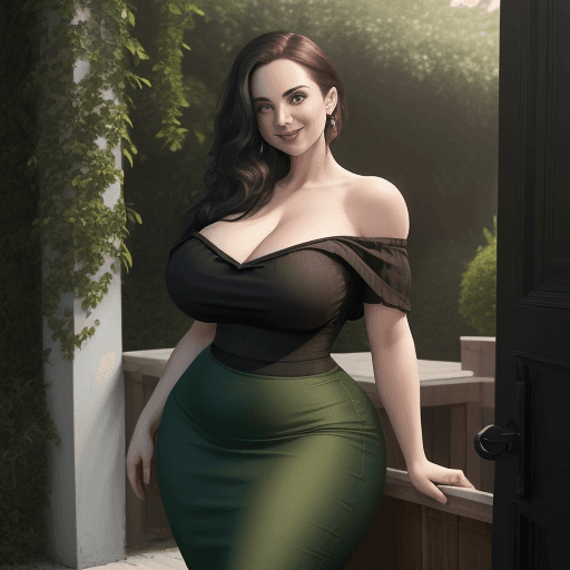 AI generated: HigHyper realistic eye level exterior photo of a charming and alluring woman, 35 years old, amorous,...