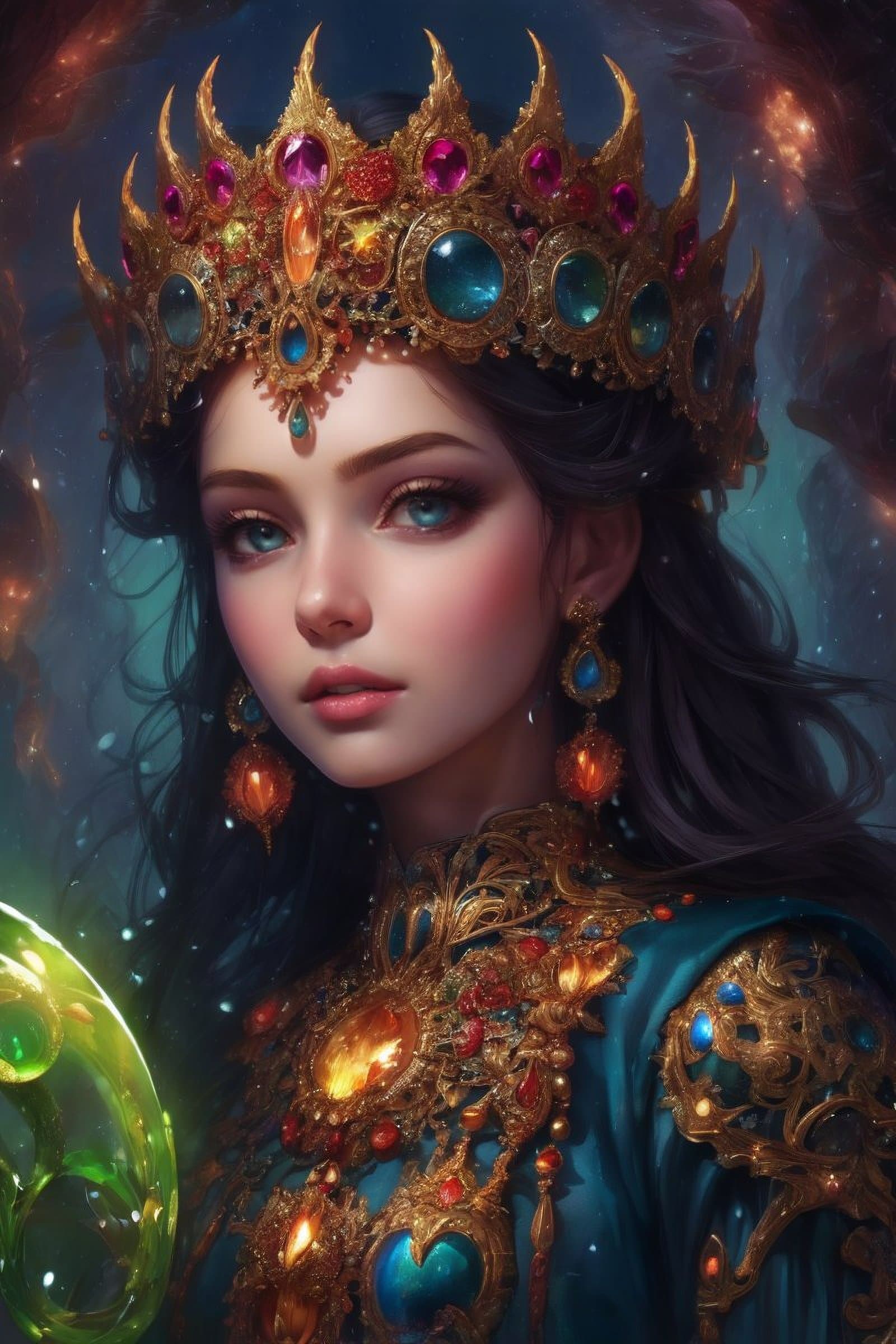 AI generated: victoria francs, detailed expressive eyes, fantasy style, the clever and quirky gelatinous nutbop sp...