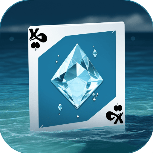 AI generated: card suit diamonds icon, water, island, ocean themed