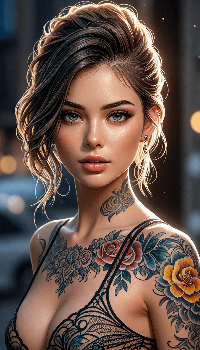 AI generated: A portrait of a young woman with a poised and confident demeanor, looking directly into the camera. ...