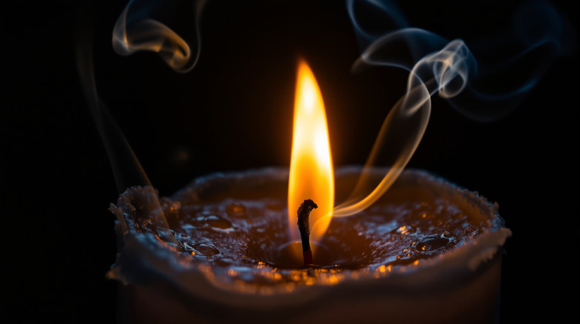 AI generated: **"The Last Flame"** – A mesmerizing macro shot captures the fleeting moment between light and darkn...