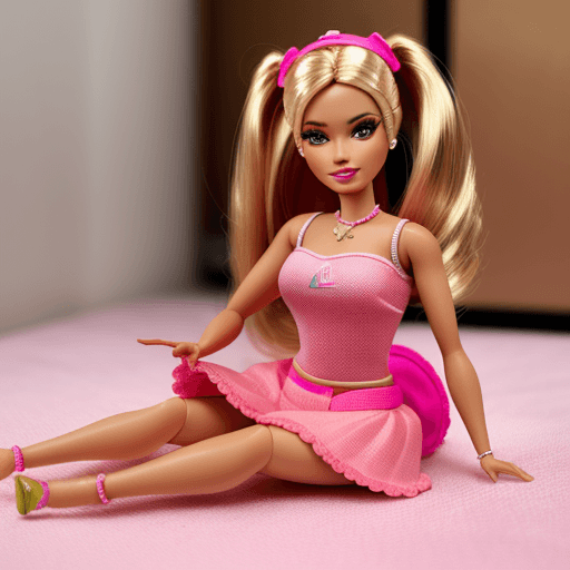 AI generated: barbie sacandose la ropa
